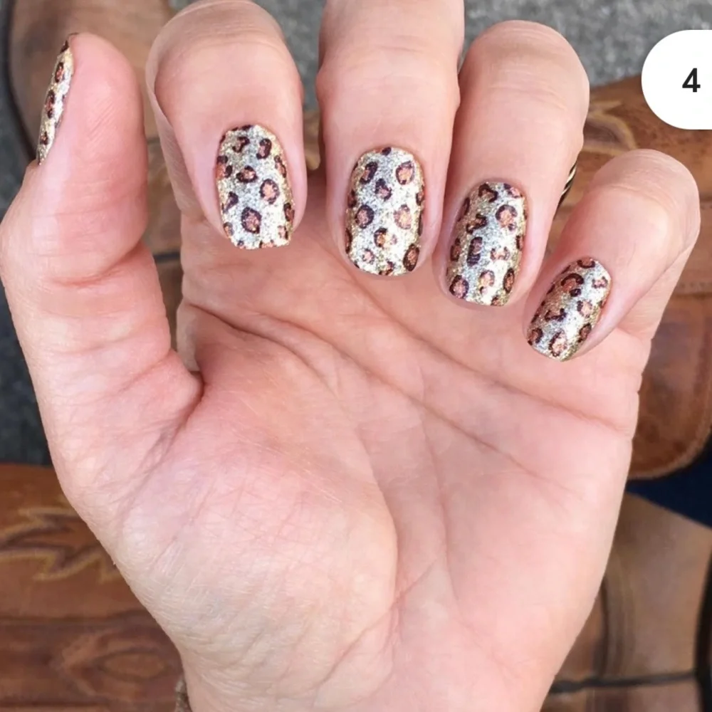 *Retired* Color Street: Safari Chic | Leopard Print Glitter Gold Brown Animal